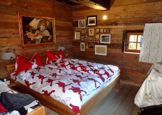 Typical wooden bedroom